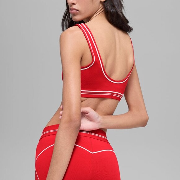 Alo Yoga Airbrush Heart Throb Bra Bright Red/White - Picture 3 of 4